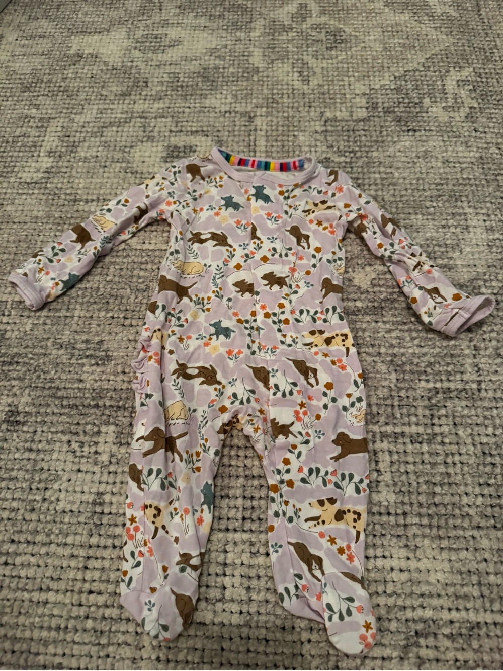 Magnetic Me Light Pink Animal & Floral Footed One-Piece